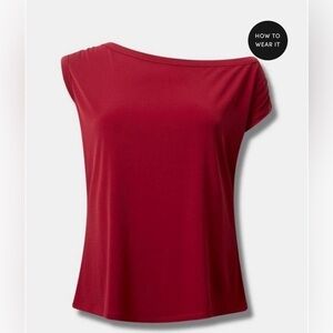 Torrid Studio Knit Off Shoulder Red Top